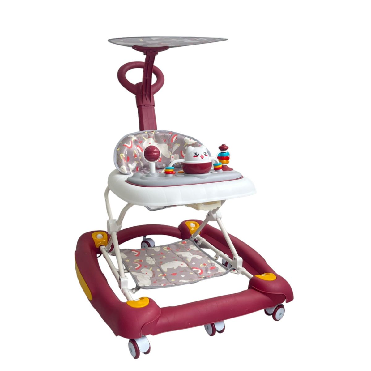 KIDSHOP - Caminador Mecedora Guia Musica Bebe Tapete Saltarn Rojo 834B