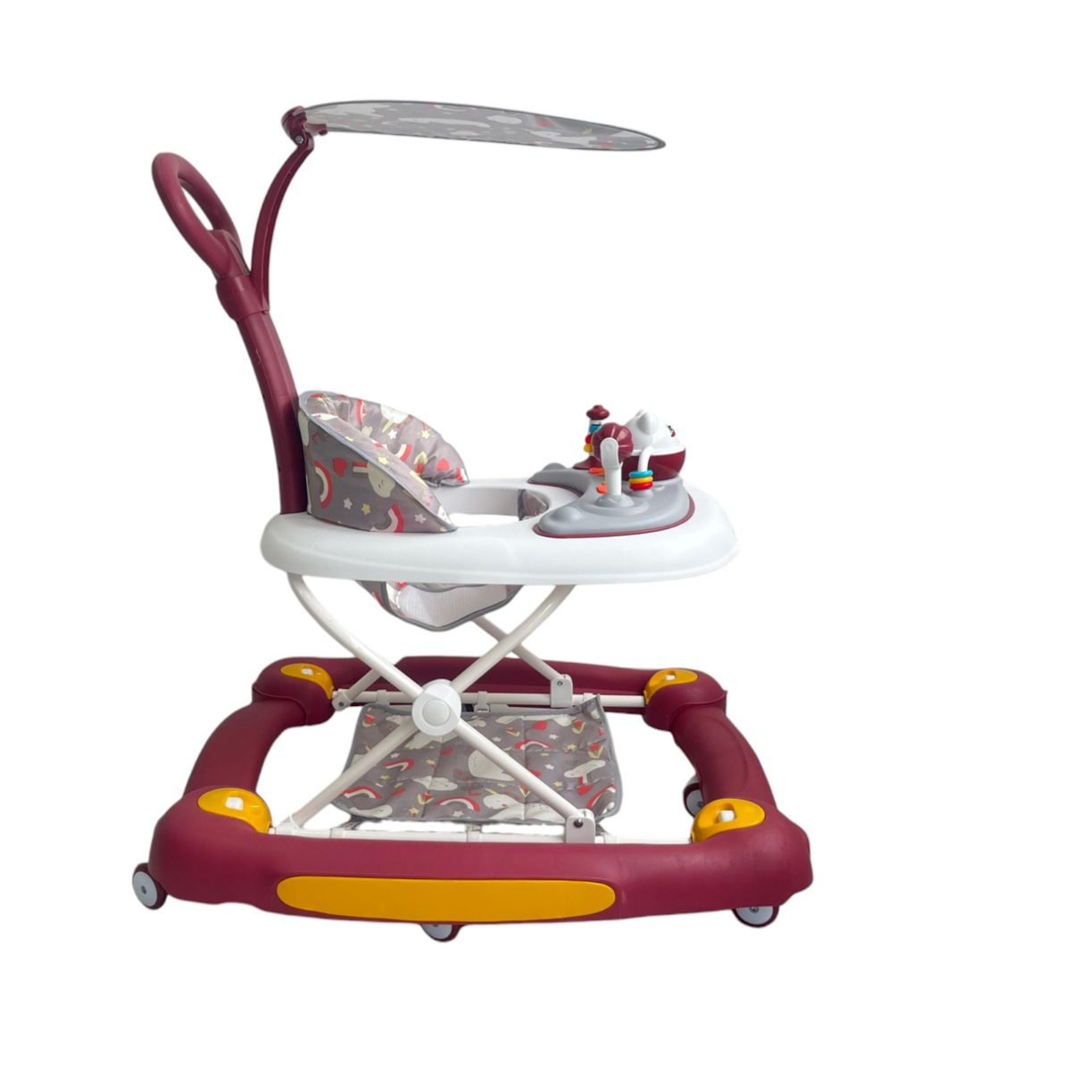 KIDSHOP - Caminador Mecedora Guia Musica Bebe Tapete Saltarn Rojo 834B