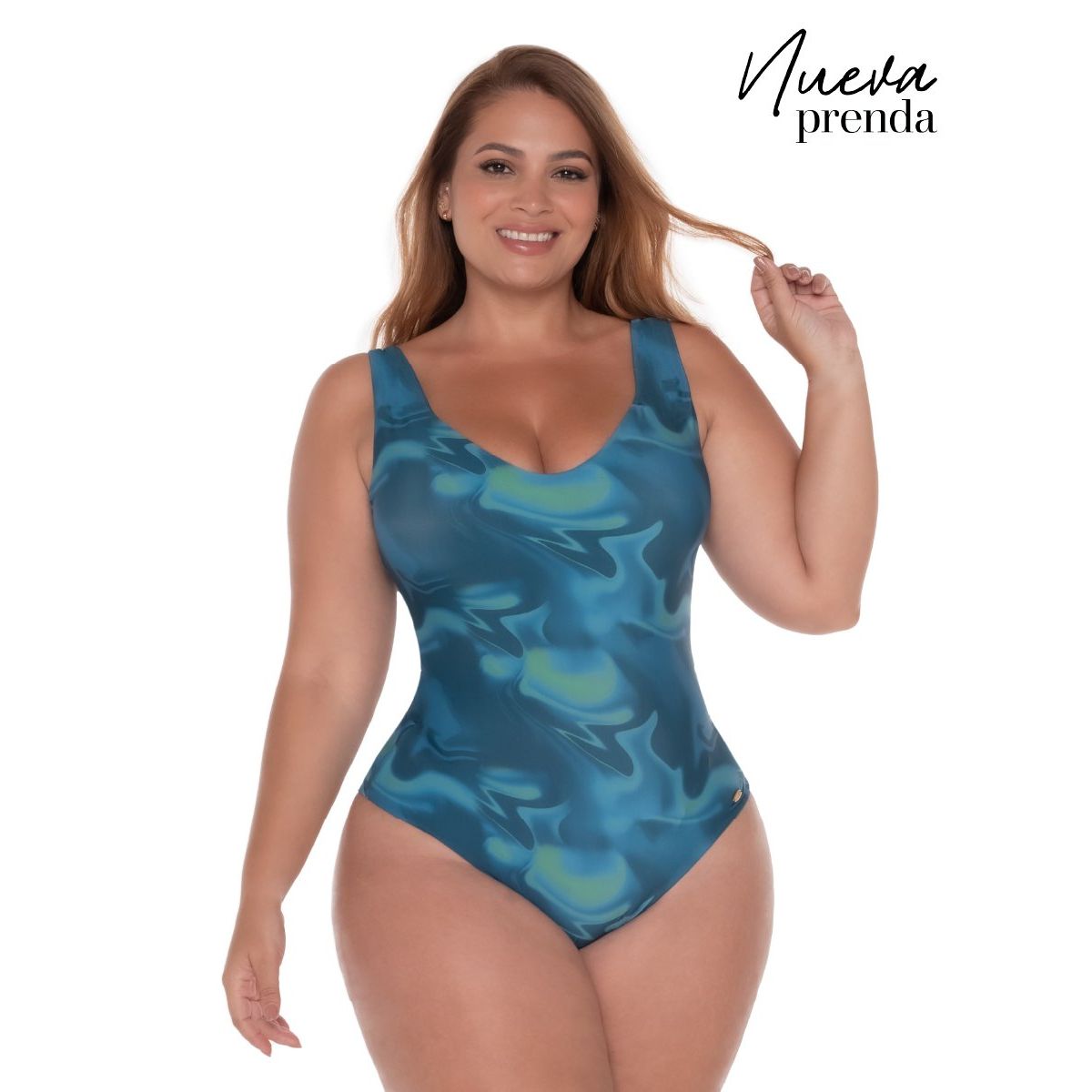 FAJATE - Vestido de baño entero con  control suave y copas fijas