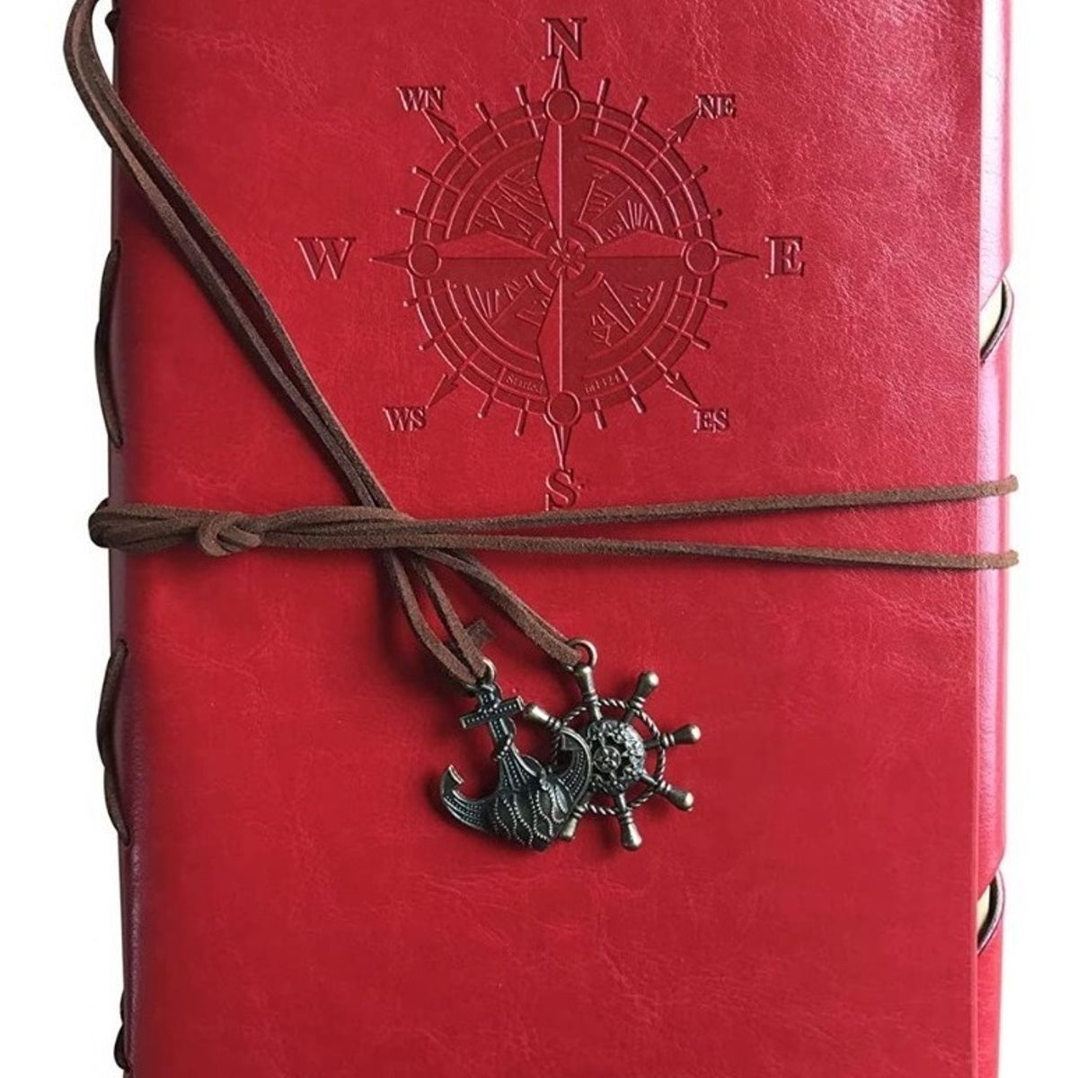 GENERICO - Agenda Vintage En Cuero Vitoleather - Rojo