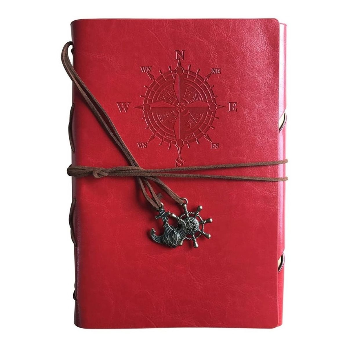 GENERICO - Agenda Vintage En Cuero Vitoleather - Rojo