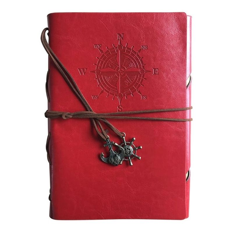 GENERICO - Agenda Vintage En Cuero Vitoleather - Rojo