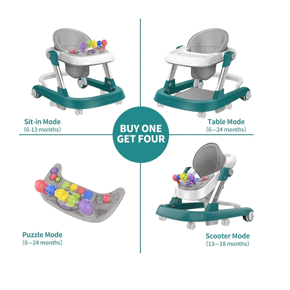 KIDSHOP - Caminador Mesa Interactiva Andadera Primeros K229-2 Verde