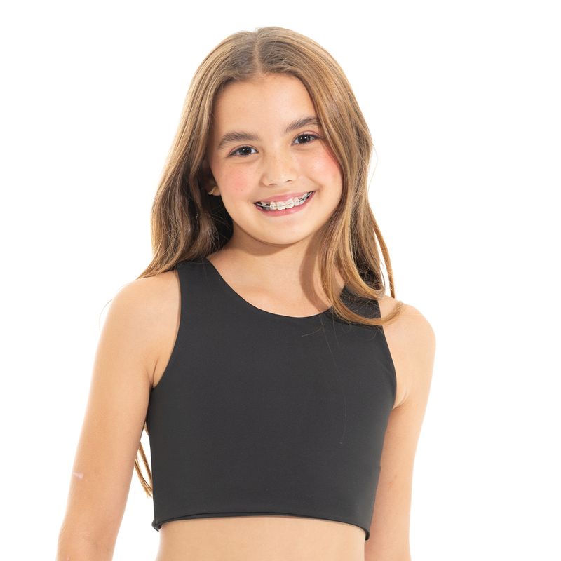 NAUTY BLUE - Crop Top Negro Para Niñas Nauty Blue 50931