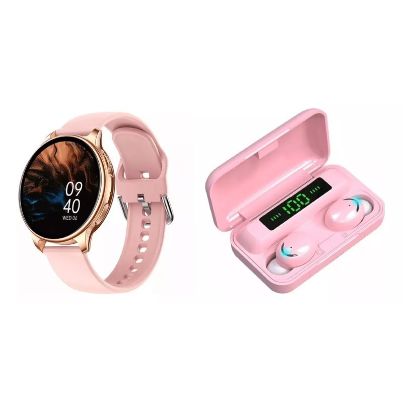 GENERICO - Smart Watch Reloj Inteligente + Audifonos Inalambricos F9.