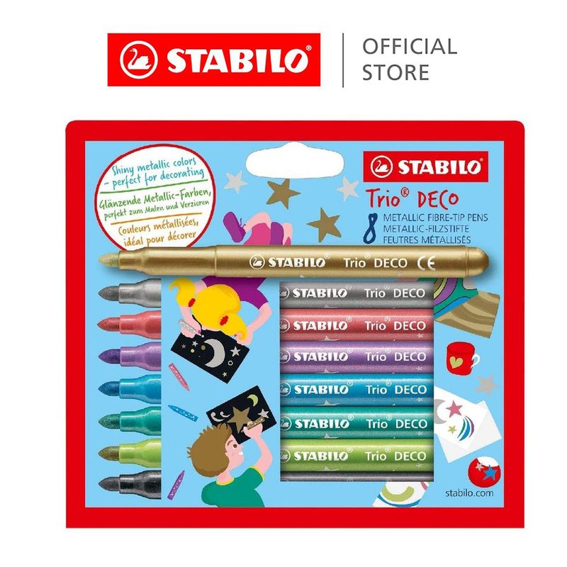 STABILO - Marcadores Stabilo Trio Deco Set X 8 Colores Metalizados