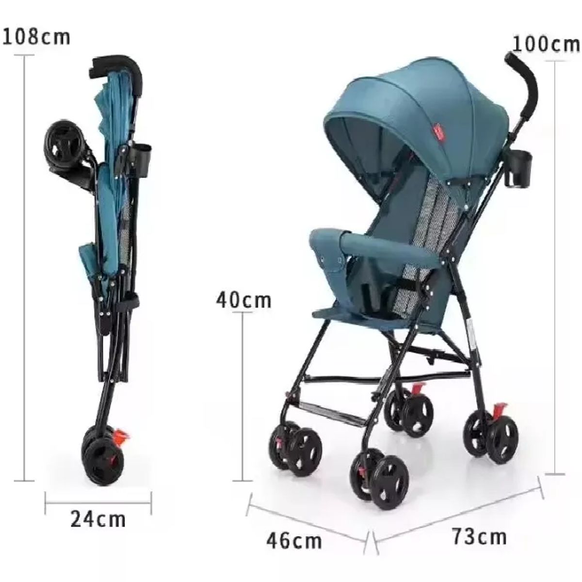 KIDSHOP - Coche Para Bebe Paseador Tipo Sombrilla Liviano Fino Azul oscuro 8069