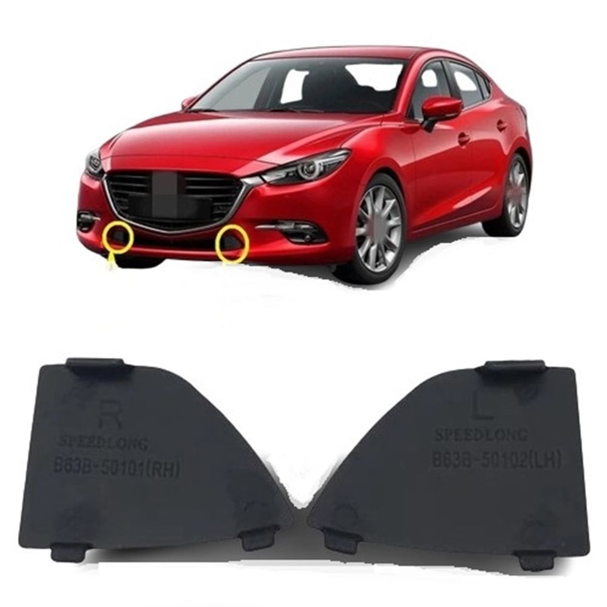 GENERICO - accesorios mazda 3 tapa rejilla delantero 2016-2019 x2pcs