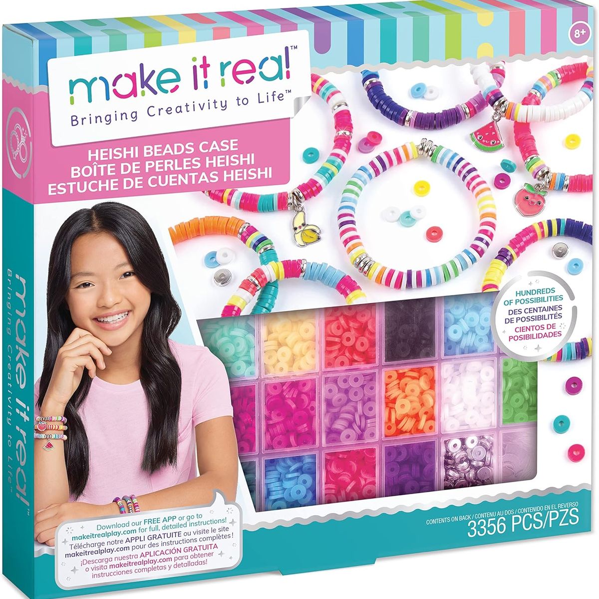 MAKE IT REAL - Set De Manillas Con Caja De Almacenamiento 3400 Piezas Niñas