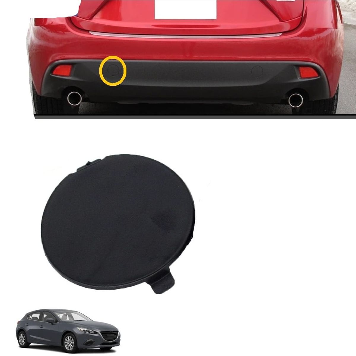 GENERICO - accesorios mazda 3 tapa bomper trasero izquierda 2014-2019