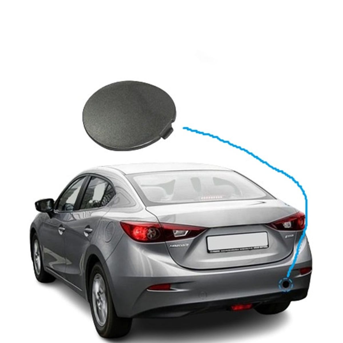 GENERICO - accesorios mazda 3 tapa bomper trasero derecha 2014-2019