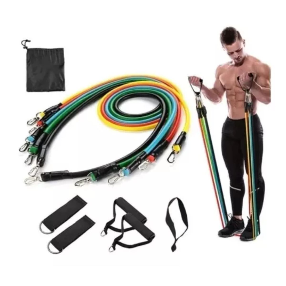 AFM - Kit Bandas Elásticas Tubulares Set 11 Piezas Juego Anclaje