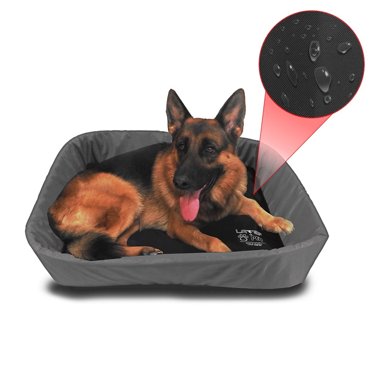 LAVEF - Cama Para Mascota Con Borde Antifluido Y Antirrasguño Gris