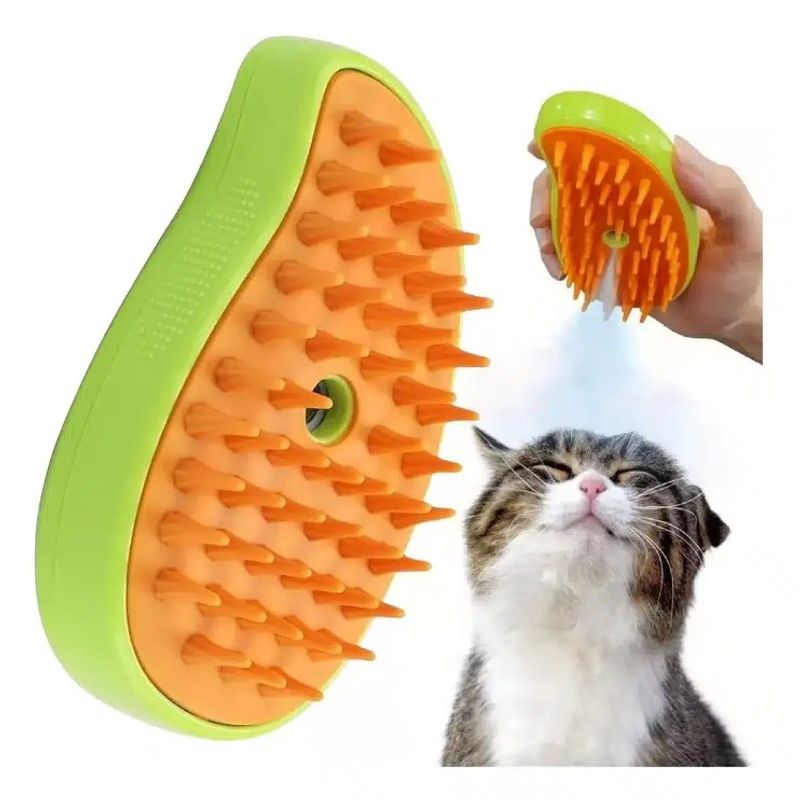 WUUFU - Cepillo De Vapor 3en1 Masajeador Para Mascotas Verde