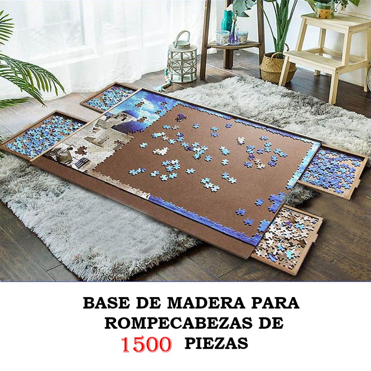GENERICO - Mesa De Armado Rompecabezas En Mdf Puzzle Table 1500 Pieces