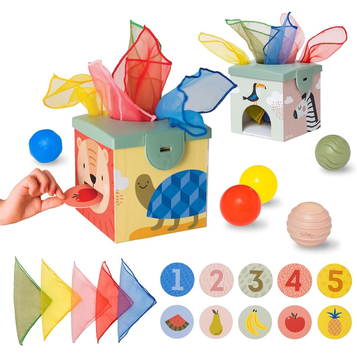 JUGANDO Y EDUCANDO - Caja Mágica Estimulación Temprana Colores Y Texturas Niños