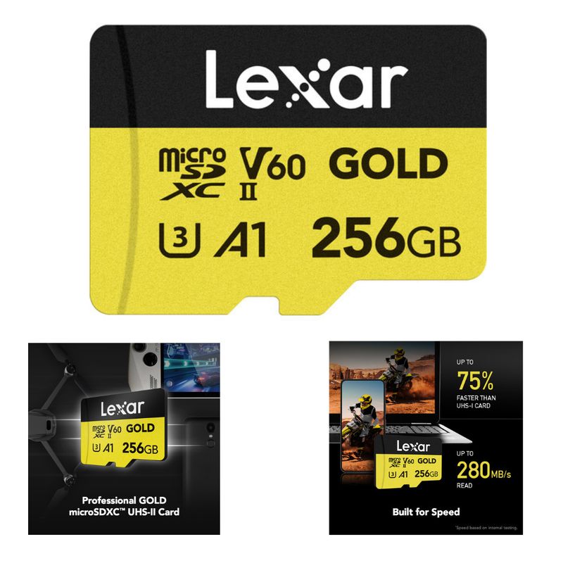 LEXAR - Memoria Lexar GOLD UHS-II V60 microSDXC 256GB  280Mbps