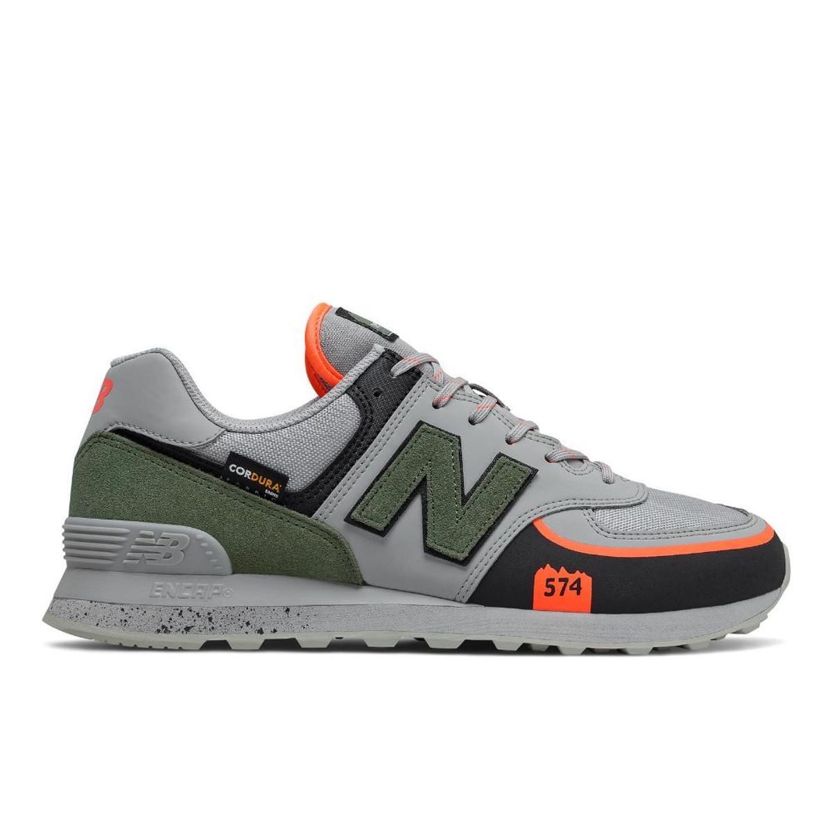 NEW BALANCE - Tenis New Balance 574-Gris/Naranja