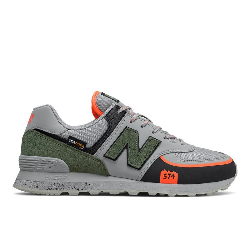 NEW BALANCE - Tenis New Balance 574-Gris/Naranja