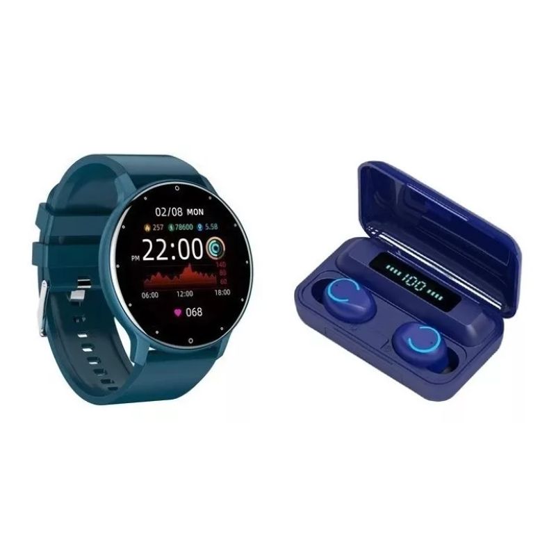GENERICO - Reloj Inteligente Zlo2 Smartwatch Blue + F9 Audífonos Power Bank.