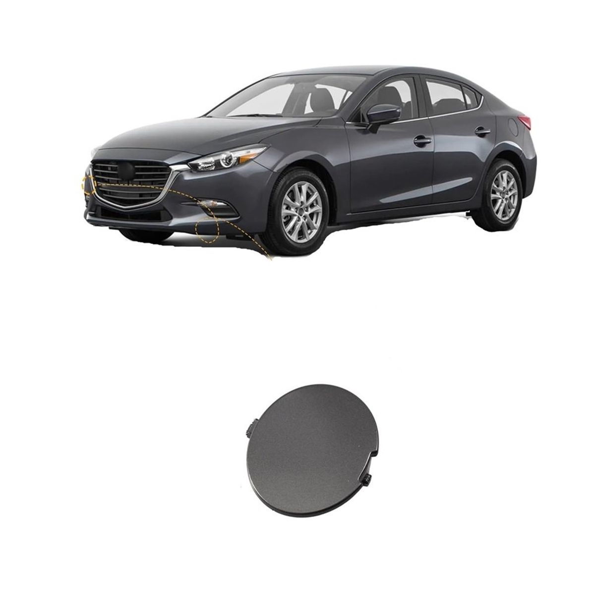 GENERICO - accesorios mazda 3 tapas bomper delantero derecha  2017-2019