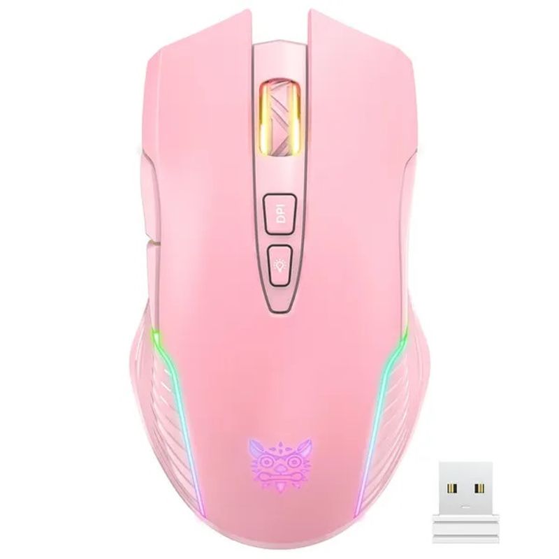 ONIKUMA - Mouse Inalambrico Cw905 Onikuma Color Rosa Recargable Usb