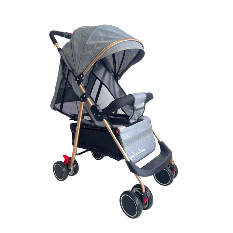 KIDSHOP - Coche Paseador Fino Reclinable Cierre Fácil Gris 8076