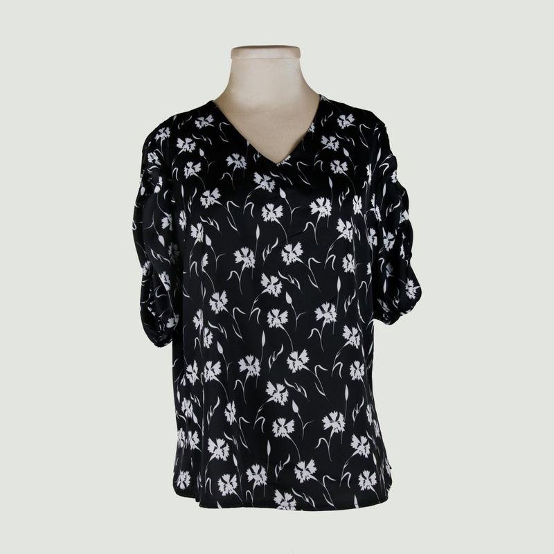 L Y H - Blusa Para Mujer Manga Corta Negro Marca L&H