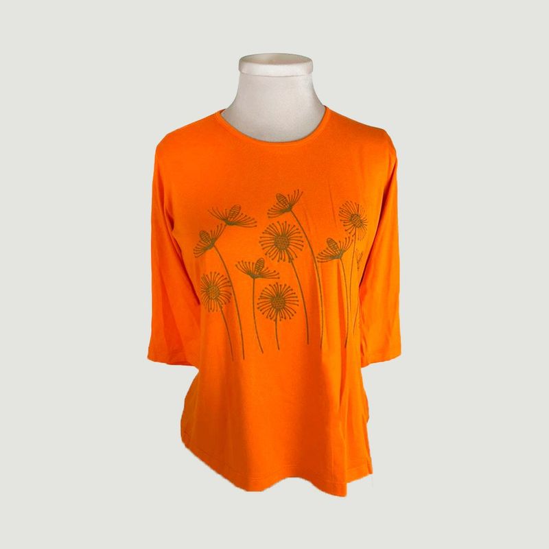 L Y H - Camiseta Para Mujer Manga 34 Naranjo Marca L&H