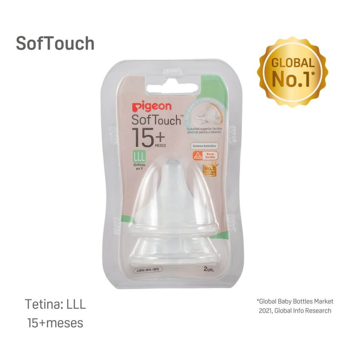 PIGEON - Tetina Pigeon Softouch WN3 Talla 3L  15 meses