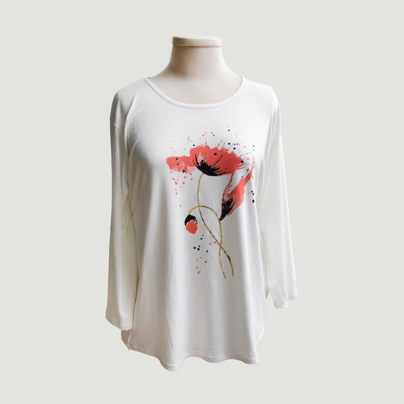 L Y H - Camiseta Para Mujer Manga 34 Hueso Marca L&H