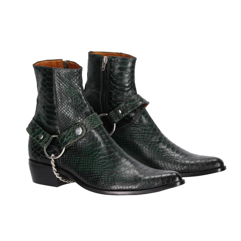 LA CHAQUETERIA - Botas Texana Folia Cocodrilo Verde