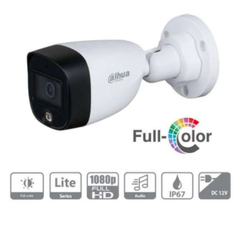 DAHUA - CAMARA FULL COLOR 4 EN 1 1/2,8" CMOS 1080P TIPO BALA PLASTICA