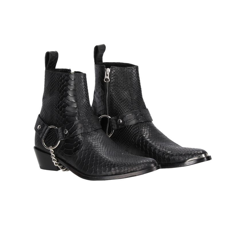 LA CHAQUETERIA - Botas Texana Folia Cocodrilo Negro