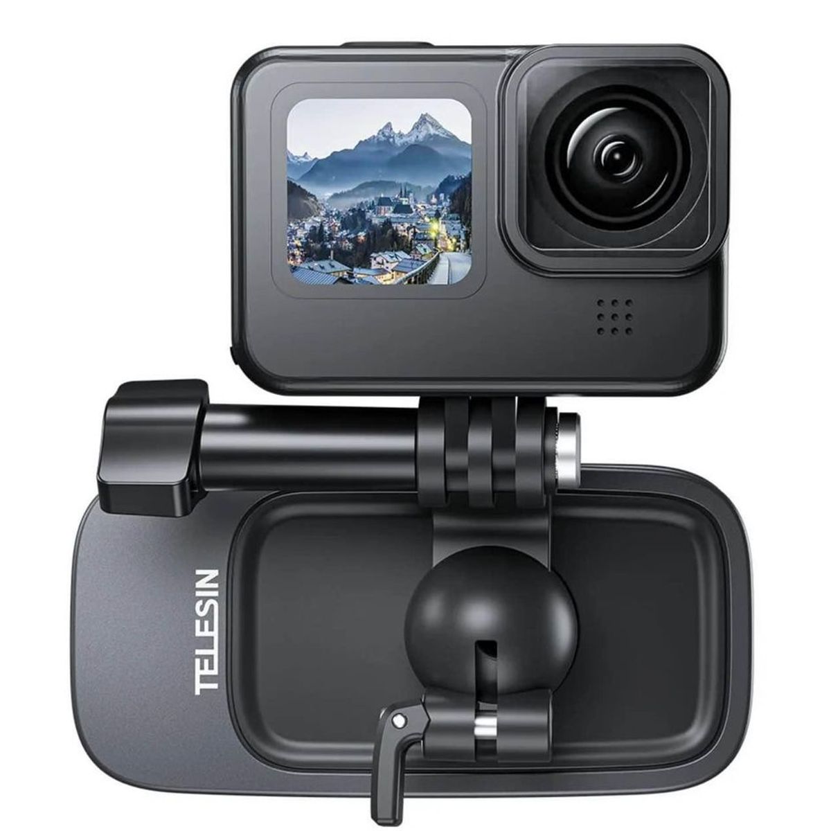 GENERICO - Clip Pinza magnético para cámaras de acción Gopro o Insta360 Gris