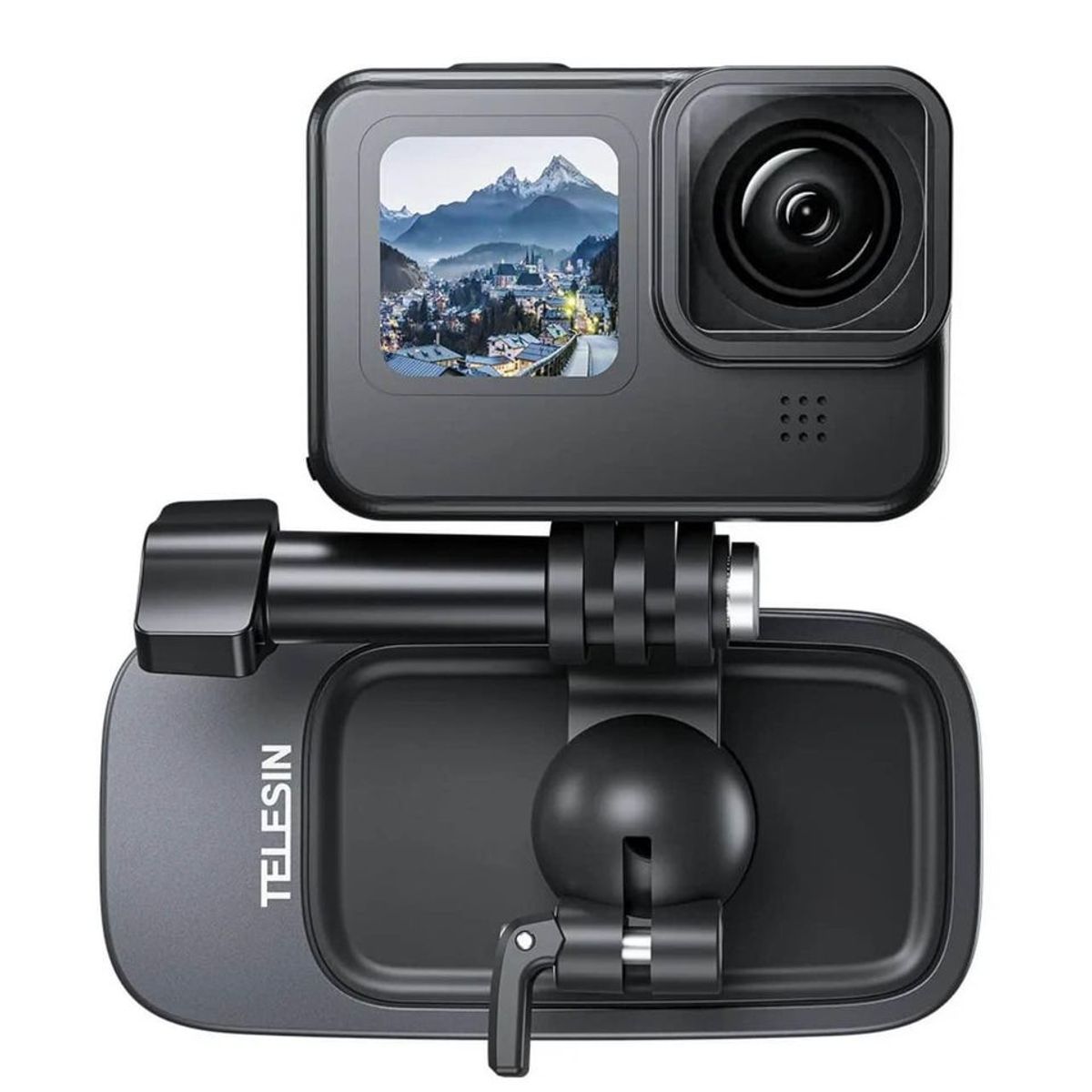 GENERICO - Clip Pinza magnético para cámaras de acción Gopro o Insta360 Gris