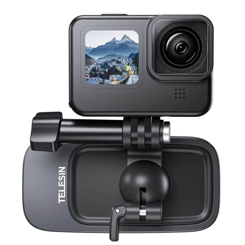 GENERICO - Clip Pinza magnético para cámaras de acción Gopro o Insta360 Gris