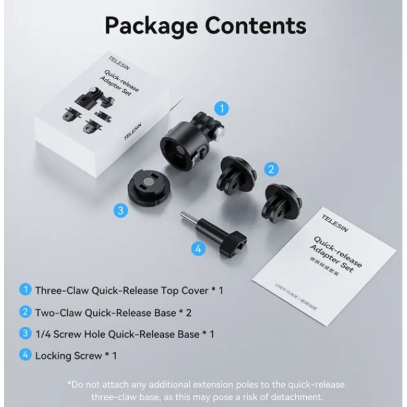 GENERICO - Soporte de liberación rápida para GoPro e Insta360 Negro