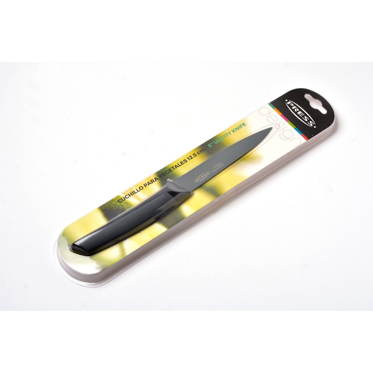PRESS - Cuchillo de Cocina para Vegetales Antiadherente 12,5 cm PRESS Gris