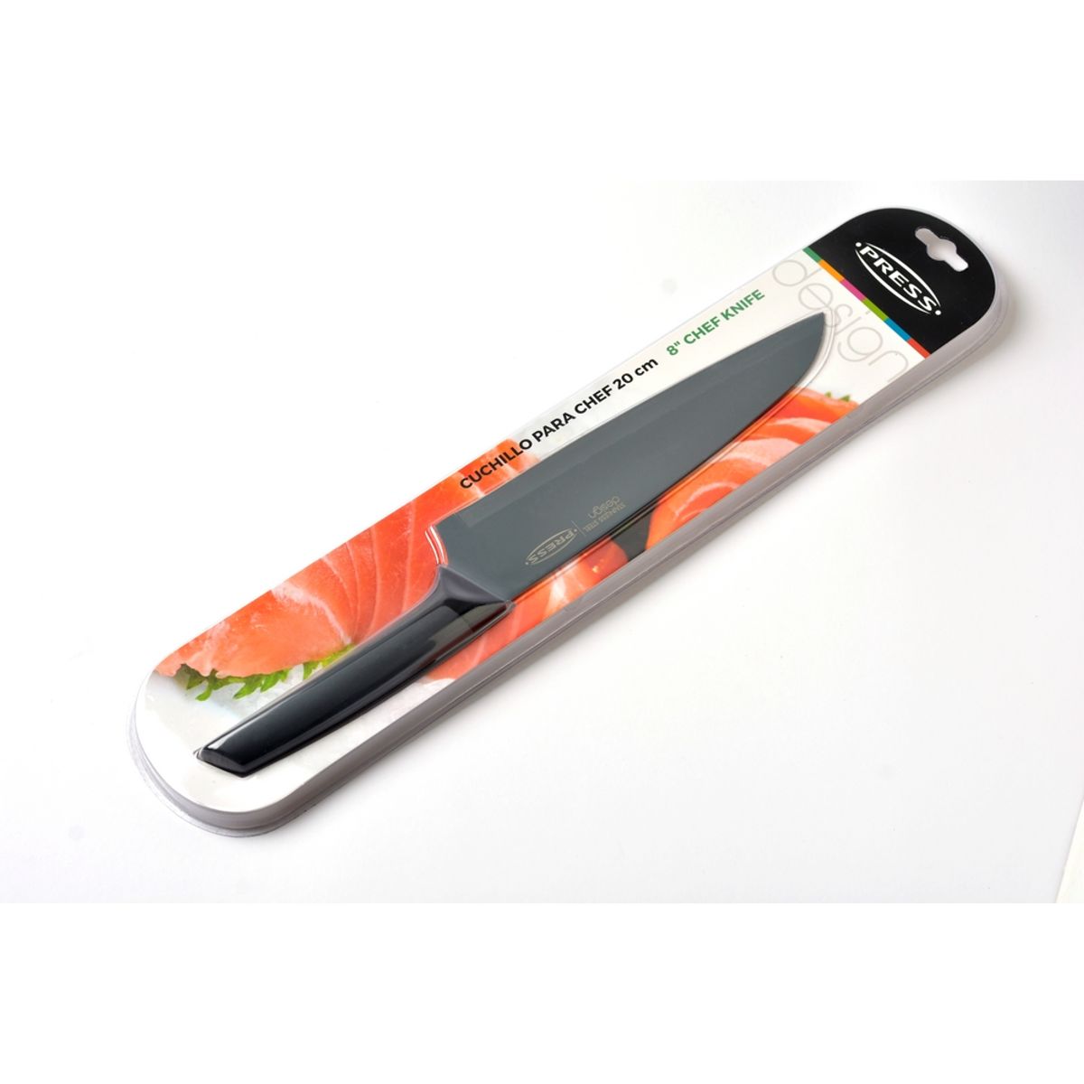 PRESS - Cuchillo de Cocina para Chef Antiadherente 20 cm PRESS 11004 Gris