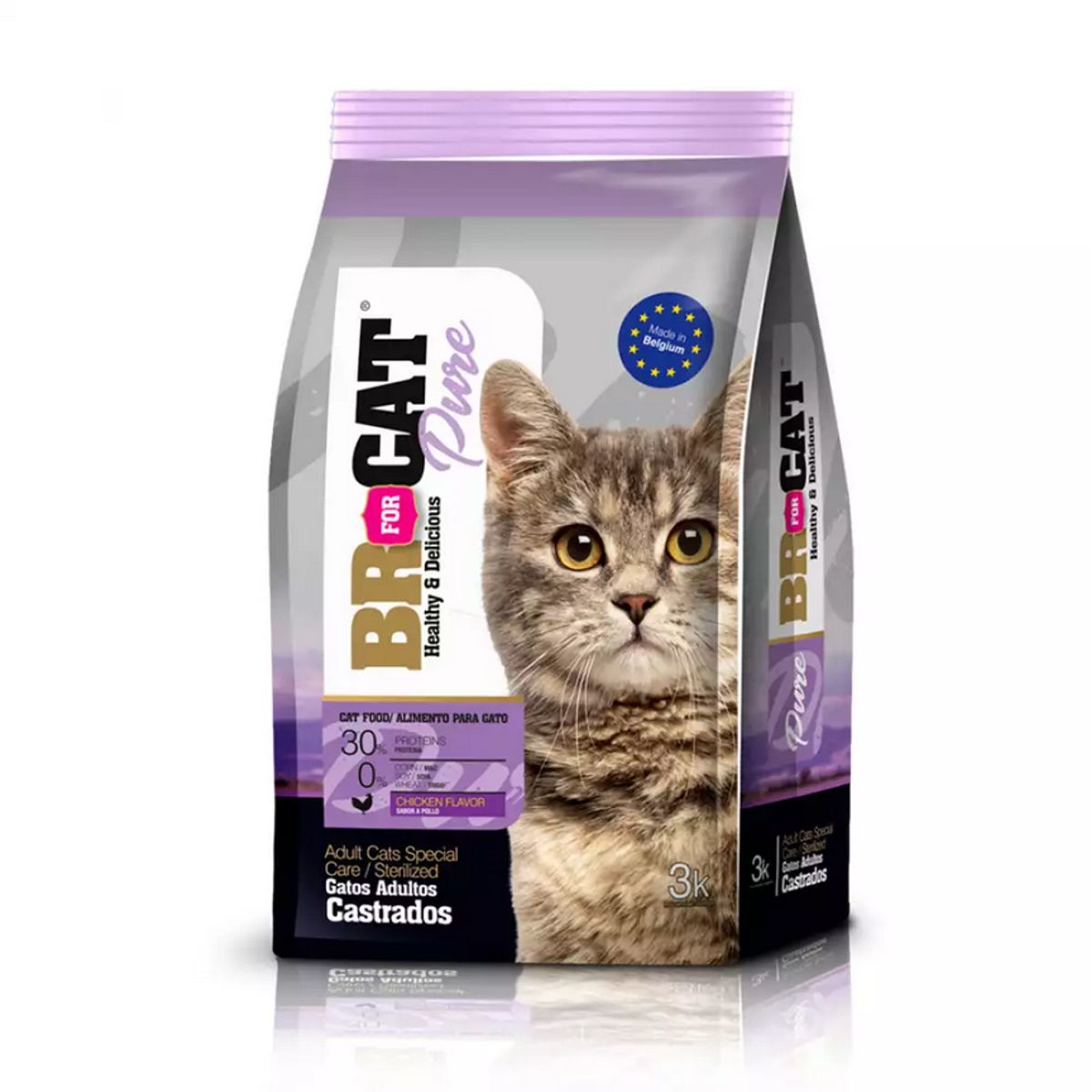 BR - Alimento Br For Cat Pure Castrado Pollo x 3Kg