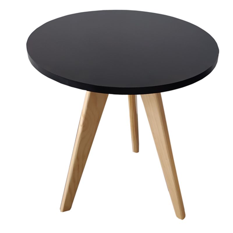 GENERICO - Mesa Auxiliar Centro Circular Mediano NEGRO Estilo Nórdico 40x45 cm