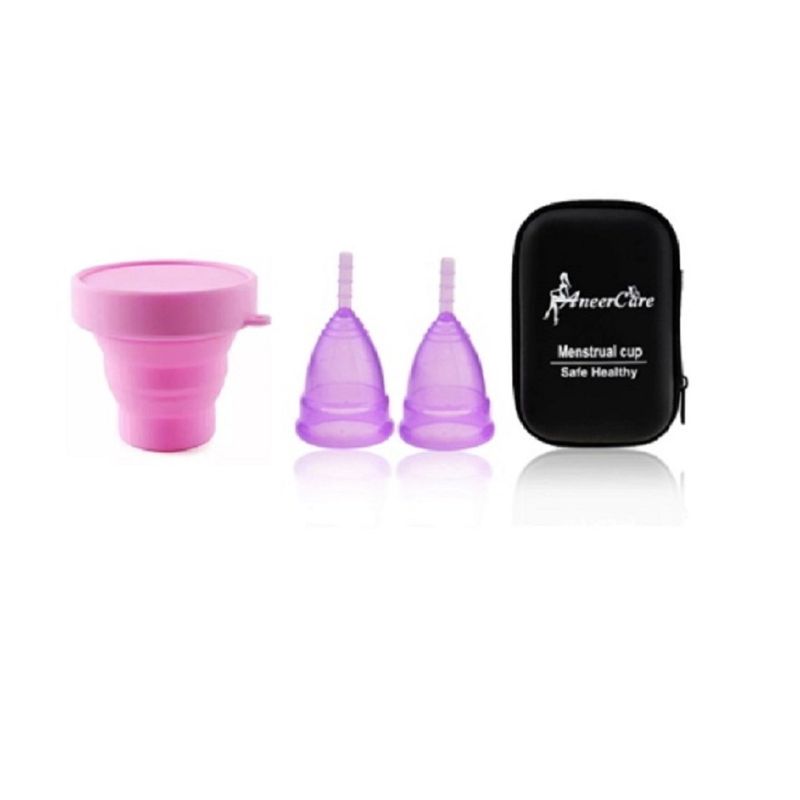 GENERICO - 2 Copa Menstruales Aneer + Vaso Esterilizador + Estuche Talla S
