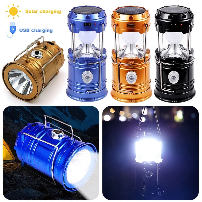 GENERICO - Lampara Campamento Solar Linterna Sh-5800t Usb Recargable