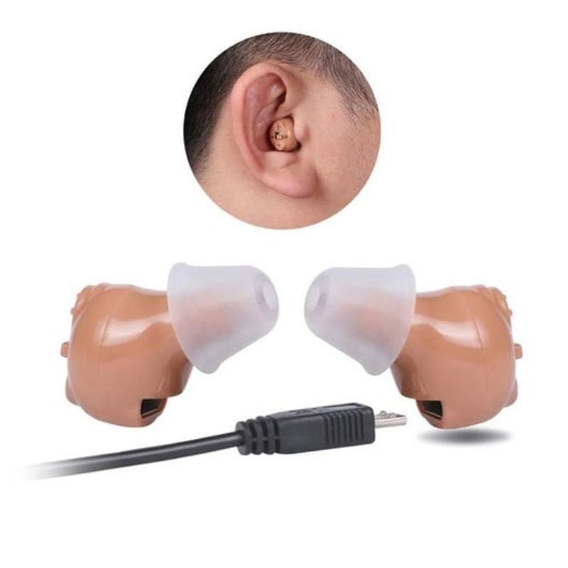 GENERICO - 2 Super Mini Audifonos Amplificadores De Sonido Recargable Sordera