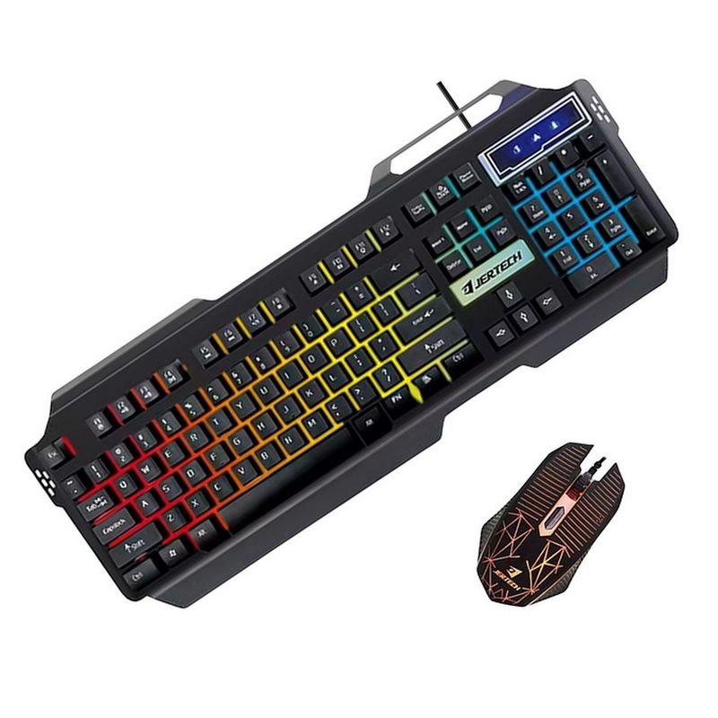DAYOSHOP - Combo Teclado + Mouse Km950 Gaming Jertech Ergonomico Luces