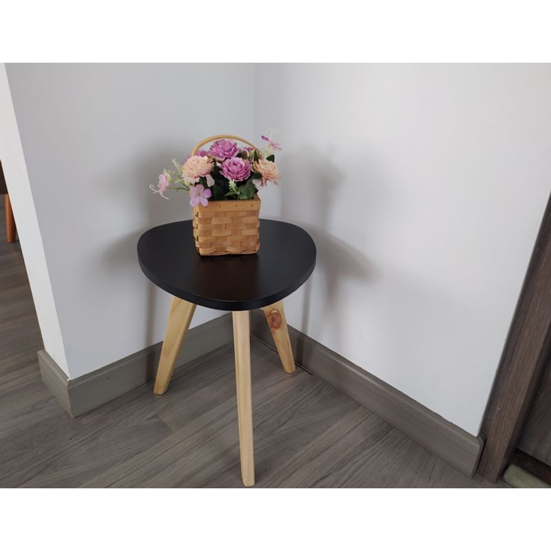GENERICO - Mesa Auxiliar Centro Triangular Huevo Pequeña NEGRO 30x35 cm