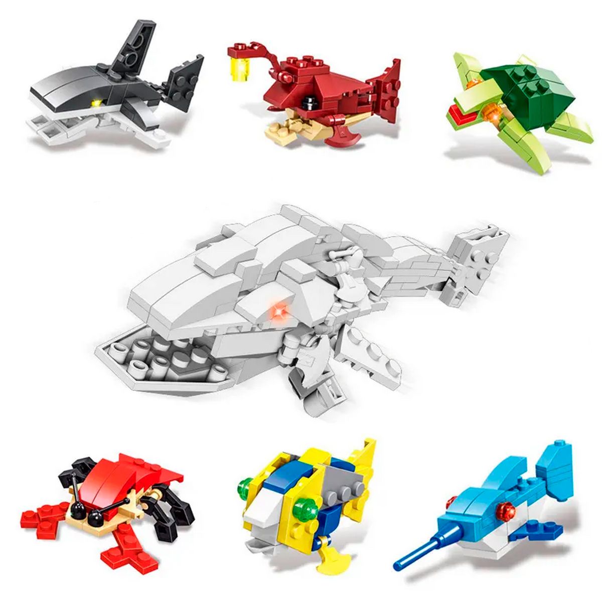 DAYOSHOP - Juguete Armable Animales Marinos Acuaticos Niños X 6 Und