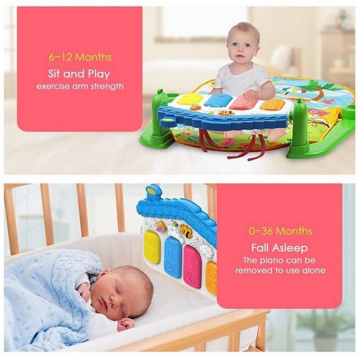 GENERICO - Gimnasio Piano Tapete Sonajero Musical Boogy Para Bebes Niña