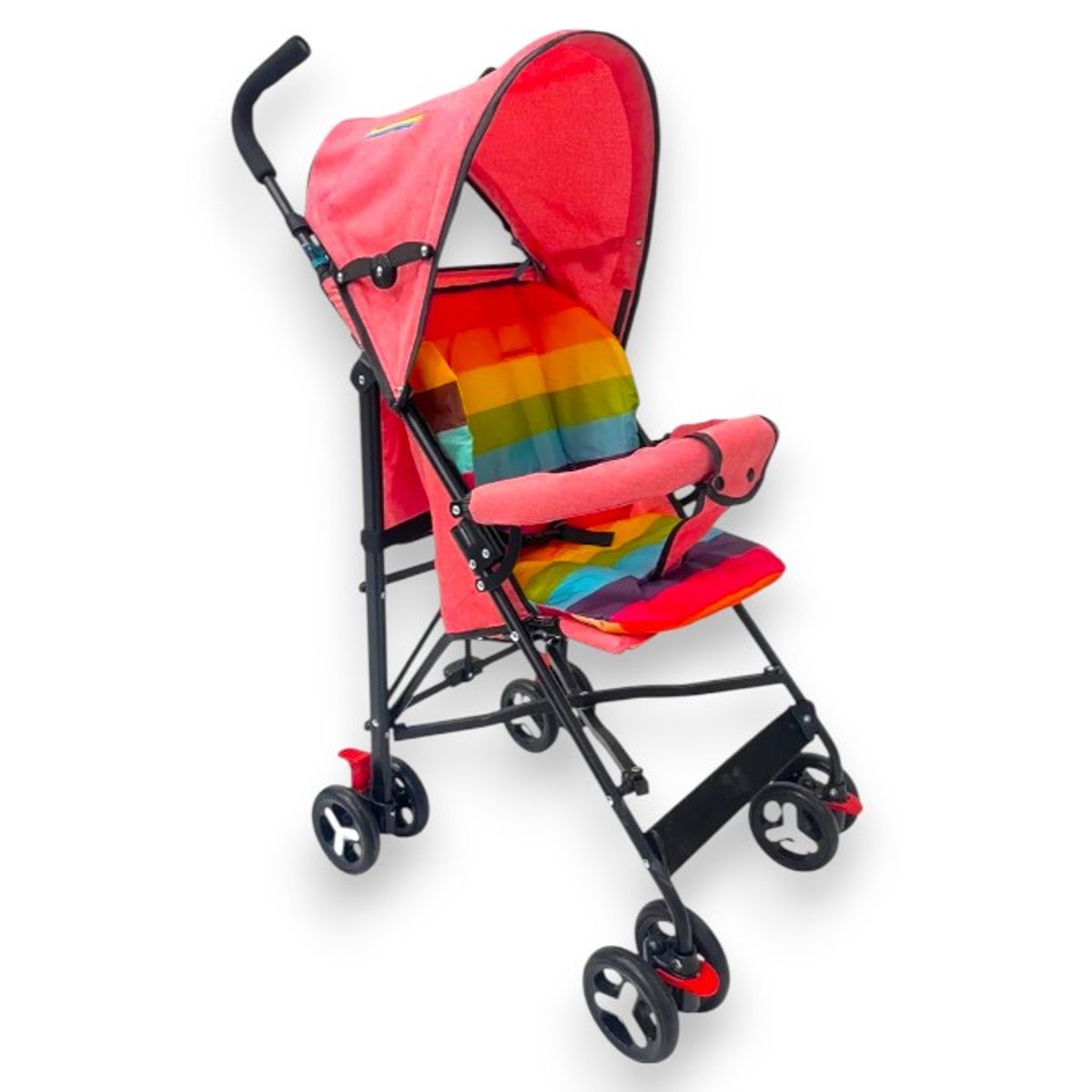 KIDSHOP - Coche Paseador Para Bebe Cierre Facil Multicolor Rosado 8033